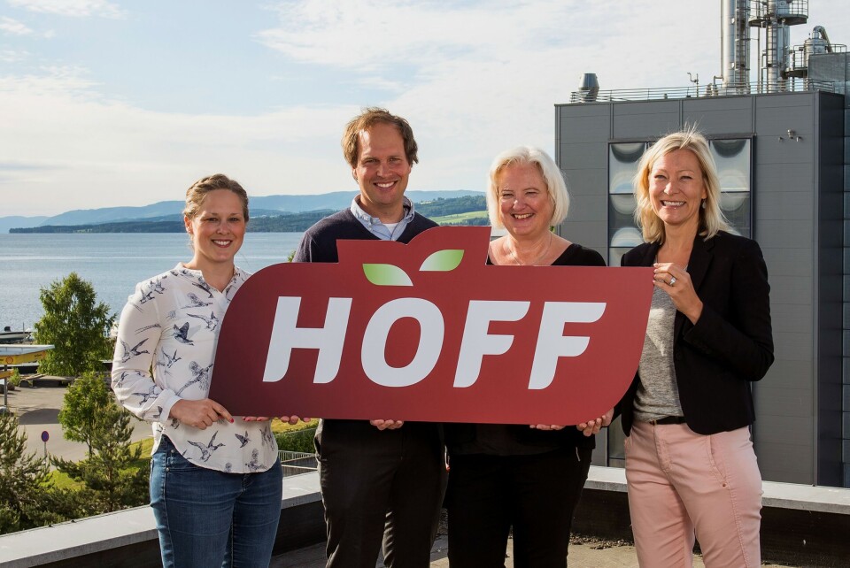 Fra venstre: Mille Sandnes (KAM dagligvare), Kjetil Veen (Kategori- og Markedsdirektør), Heidi Lister Bergsbakken (Markedssjef storhusholdning) og Ingeborg Flønes (Administrerende Direktør).