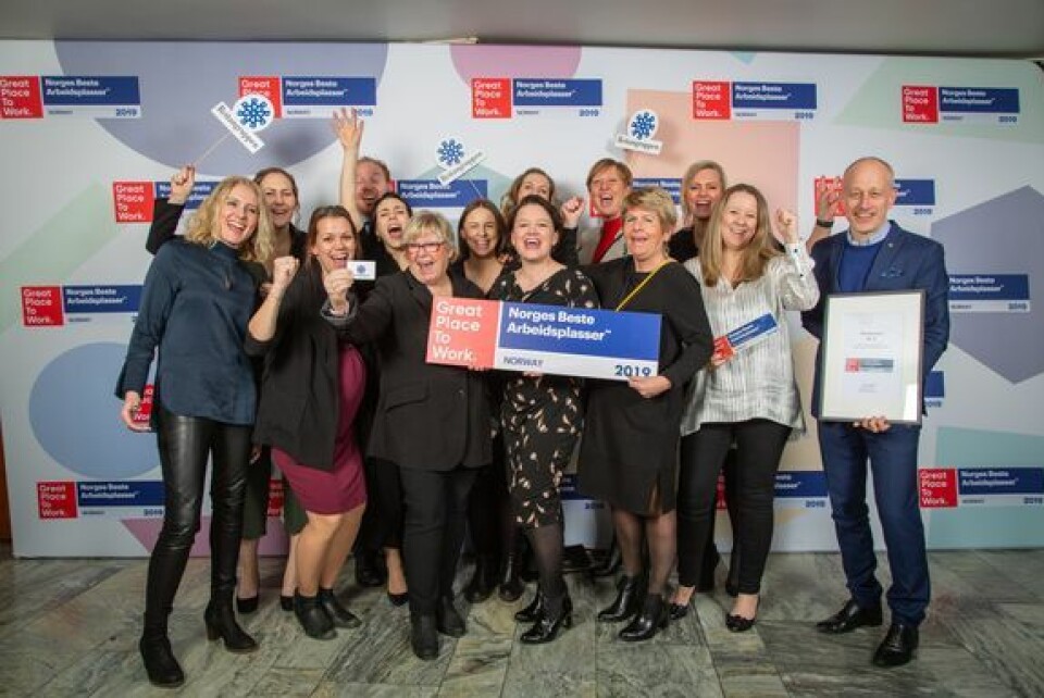 Reitangruppen mottar prisen som Norges nest beste arbeidsplass.